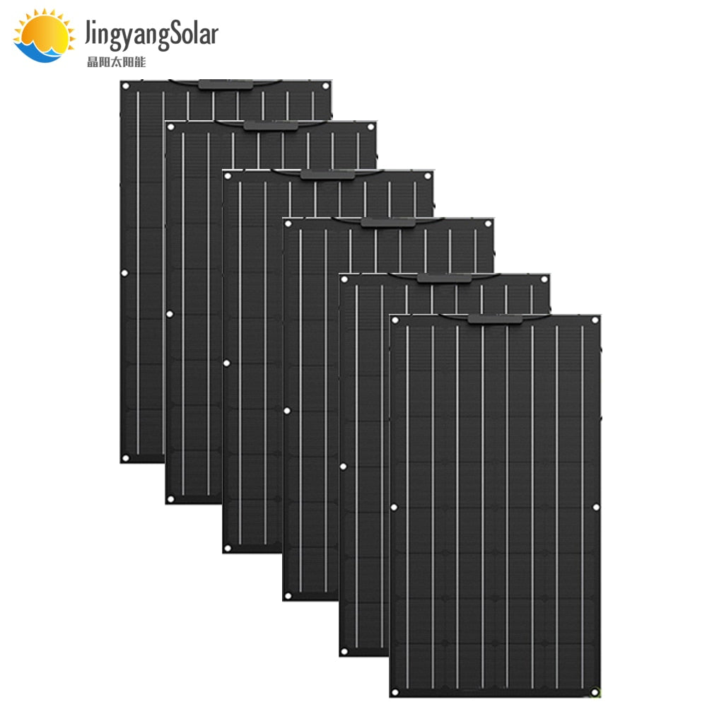 Newly ETFE Flexible Solar Panel Kit 100W 200W 300W 400W 600W Monocrystalline Solar Cell 12V 24V 48V Battery System Charger